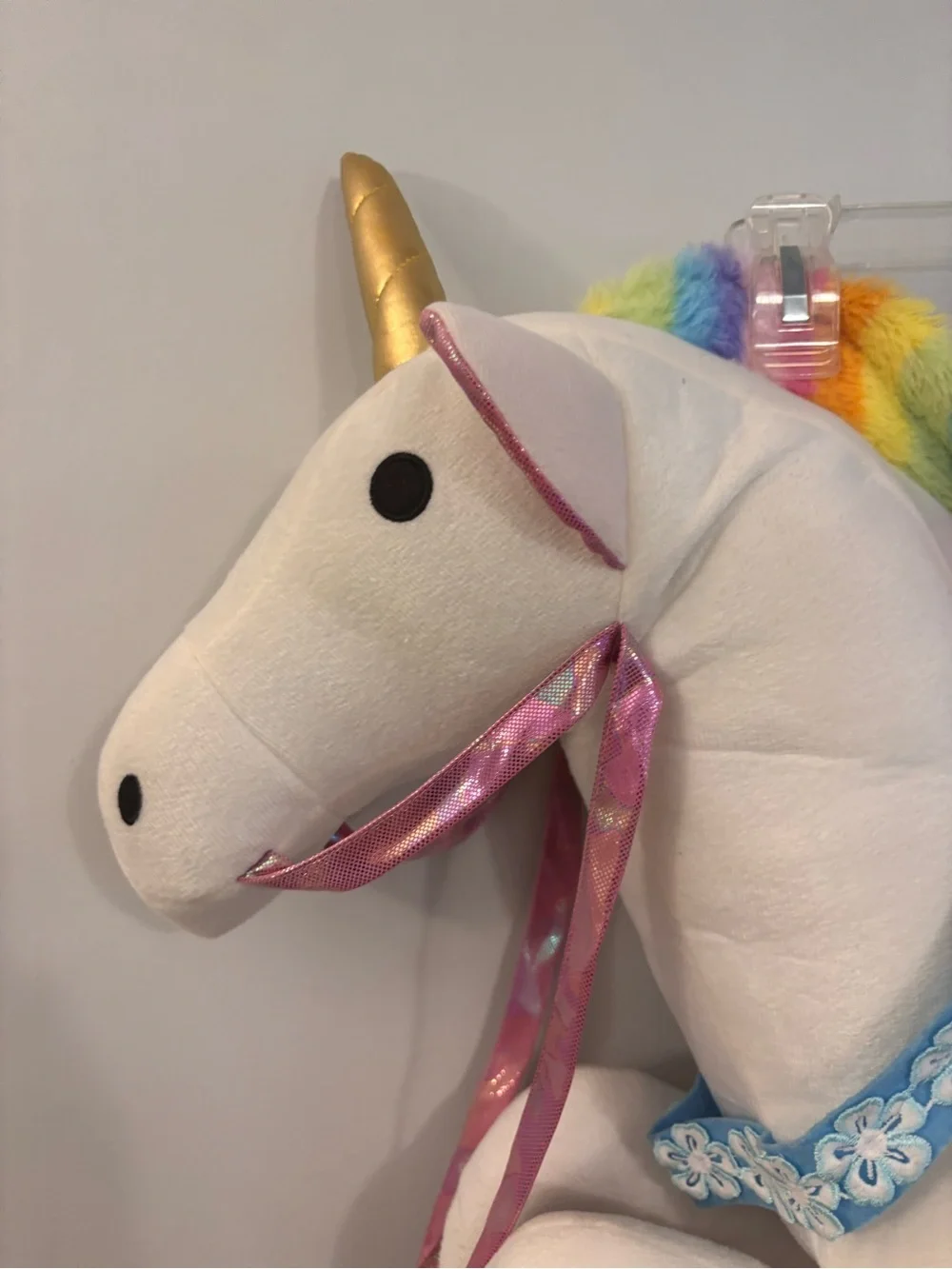 Rainbow Unicorn Plush Riding Halloween Costume Spirit Child One Size 3-6 Years
